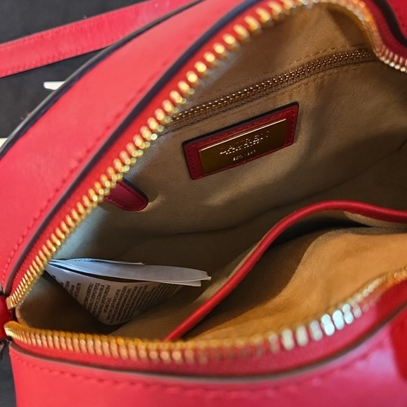 Lauren Ralph Lauren Jordann Red Leather Mini Crossbody Bag - Picture 10 of 10